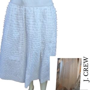 J. Crew nubby textured white mid length skirt XL